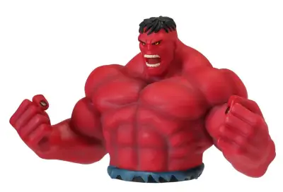 Figurine red hulk bust bank